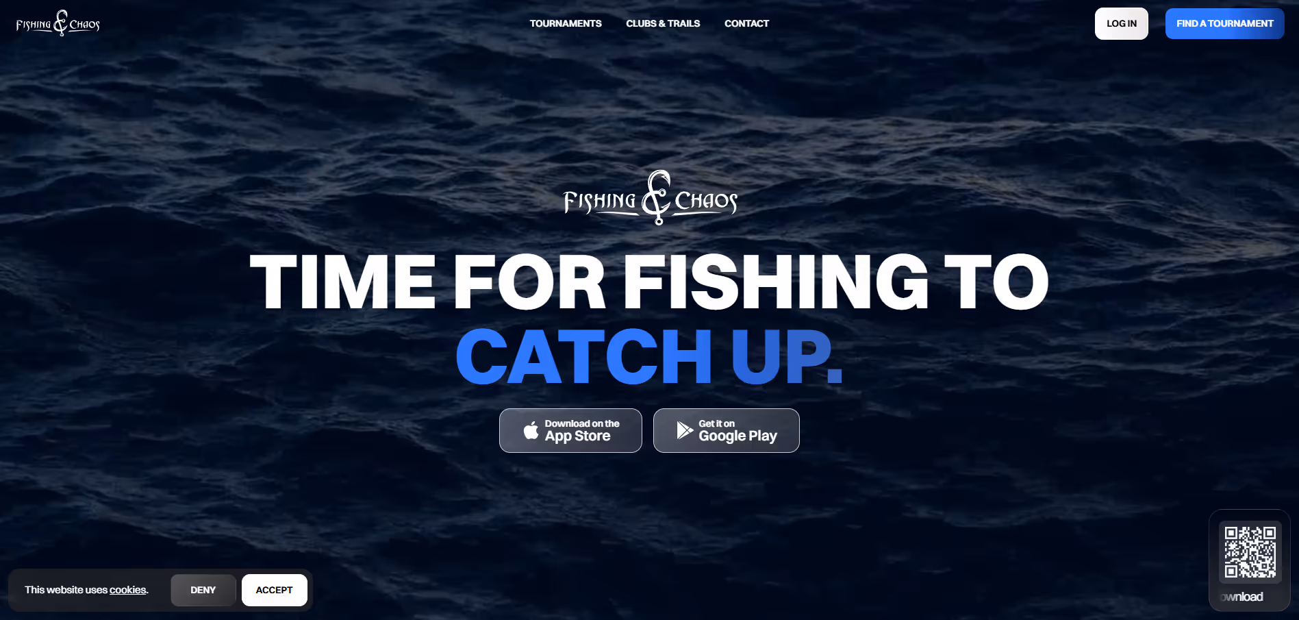 Fishing Chaos website thumbnail – Custom Webflow design for fishing tournaments and gear booking platform by flow cubo