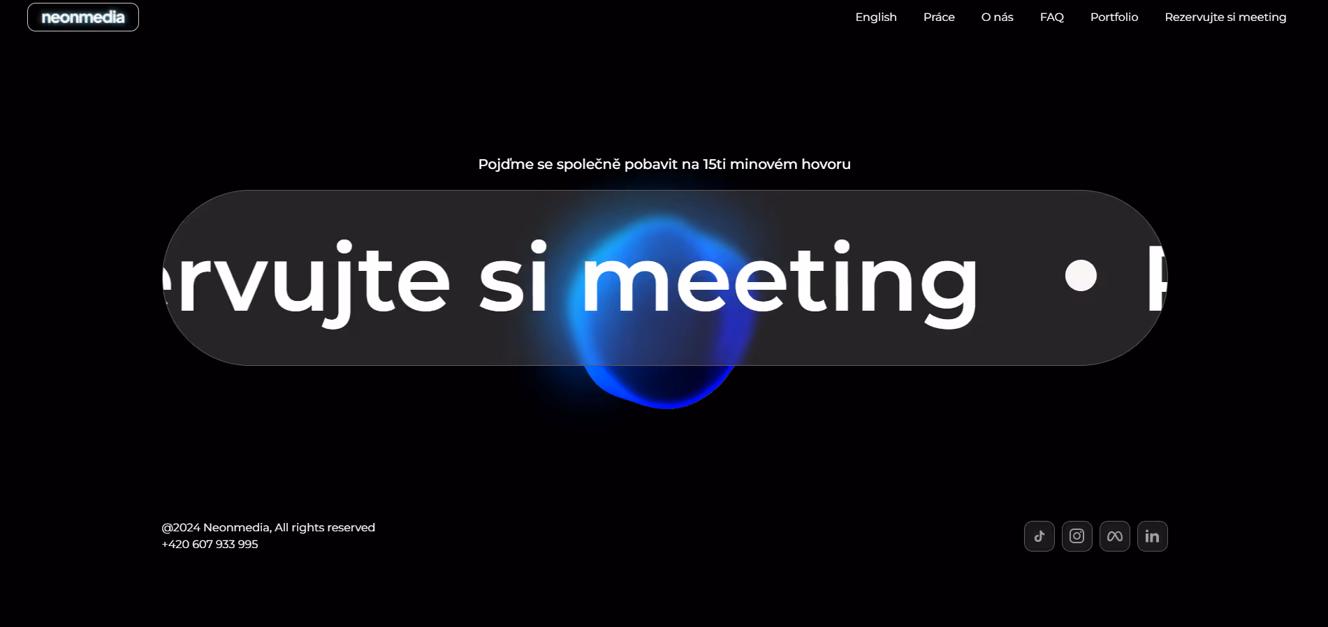 Neon Media Webflow site – bold, animated layout for a digital agency with portfolio and modern design