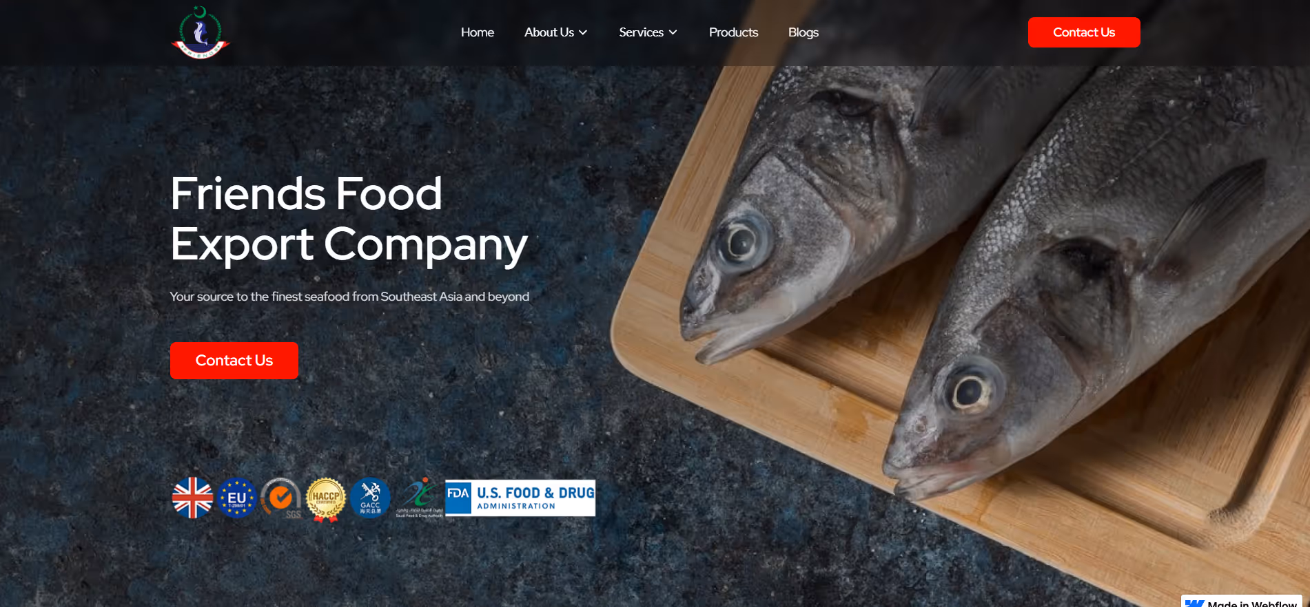 Friends & Foods Website design – export-focused design for a premium fishing and seafood company
