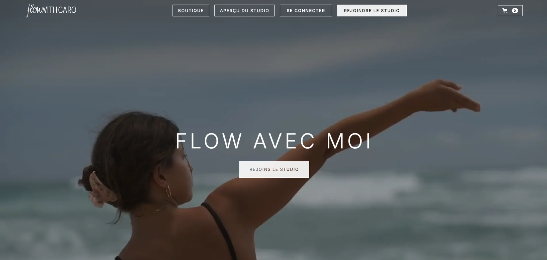 Flow with Cara – Wellness and yoga instructor website built with Webflow, featuring class bookings and calming design