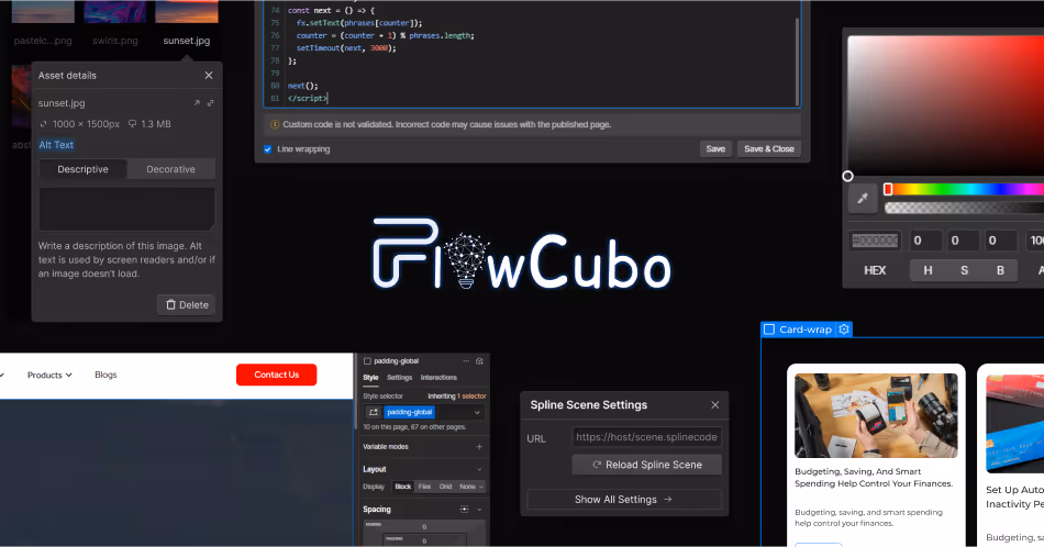 Image showing website Development by flow cubo on Webflow